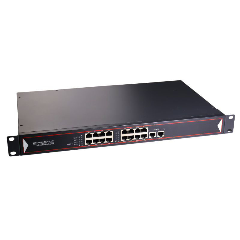 Power Over Ethernet - 10/100/1000M対応、16ポートPoEスイッチ。2つのギガビットRJ45アップリンクポート、48V、260WのPoE（Power over Ethernet）電源供給機能を搭載。