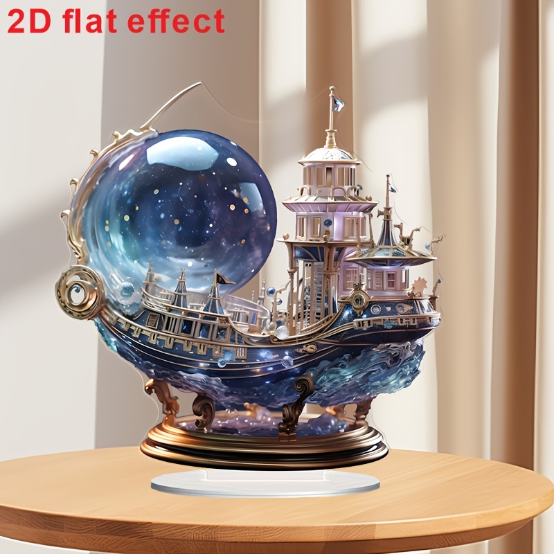 2Dボヘミアンスタイル8インチアクリルパープルクリスタル船フ - Office Technologies のレビューと価格